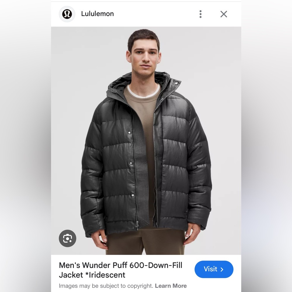 lululemon men’s wunder puff jacket 600-fill power down